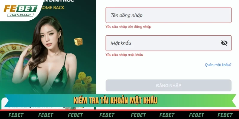 Kiểm tra tài khoản mật khẩu